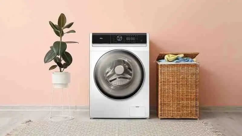 Modern washing machine in a clean interior